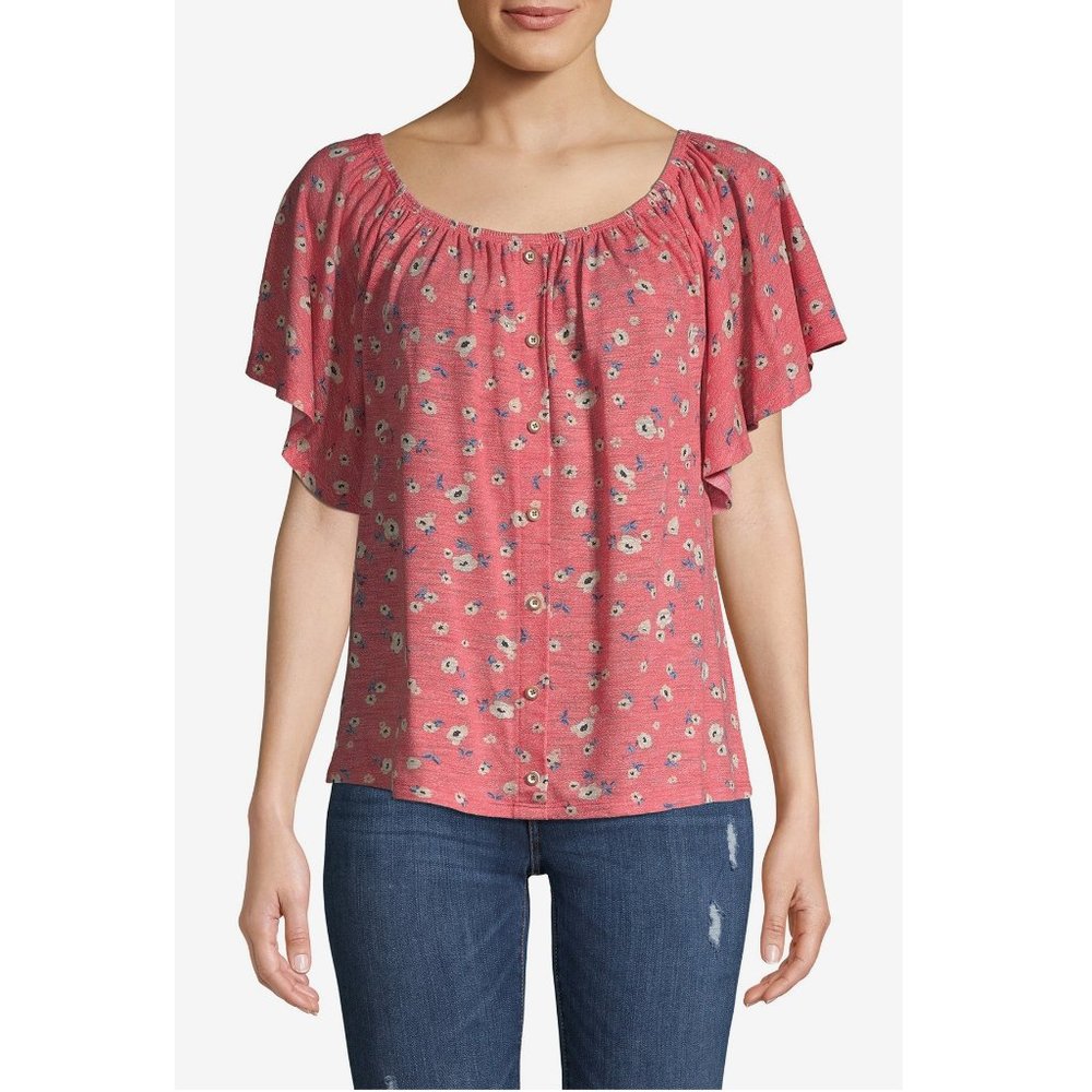 NEW! Democracy Flutter Sleeve Blouse Women's Sz XS